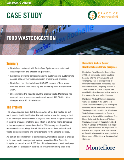 Montefiore food waste case study