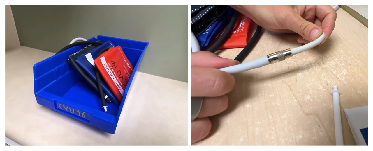 A custom video made specifically for CVU showed where to find the correct size cuff, how to connect it, and the cleaning process.