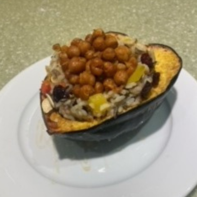 Loaded acorn squash bowl