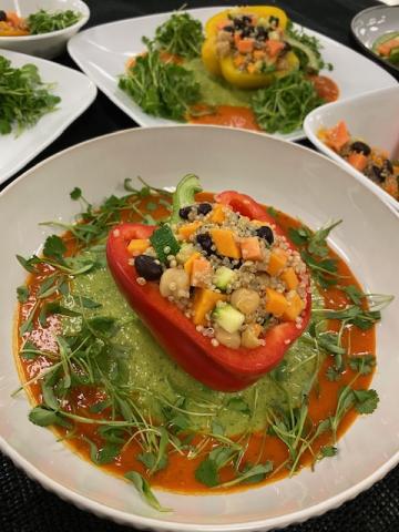 Stuffed pepper on a plate