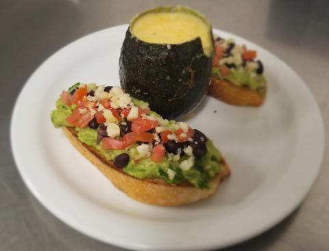 Avocado toast with black beans