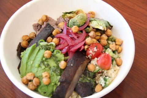 Chimichurri portabello cauliflower rice bowl