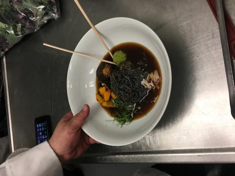 Shitake mushroom and kabocha squash "ramen"