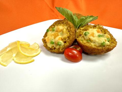 Sicilian butternut squash and sweet pea arancini