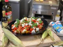 Corn and scallion cakes
