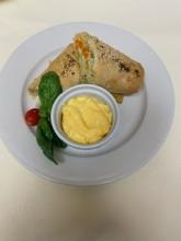 Vegetable strudel with bulgur and lentils