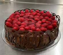 Chocolate raspberry quinoa cake