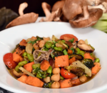 Miso noodle and veggie bowl