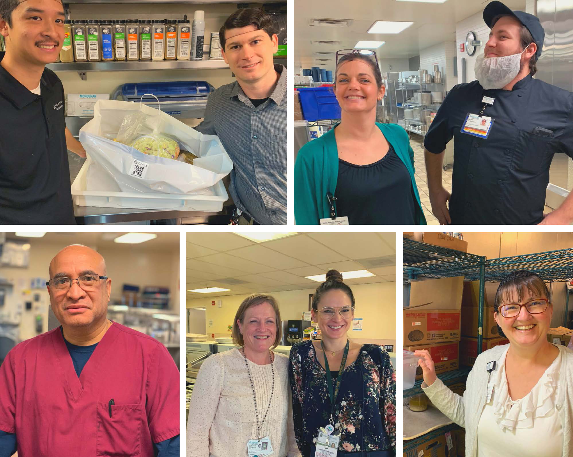 five photos of staff at various Sutter facilities